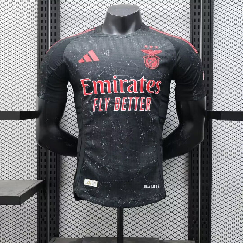 Camisa Benfica Away 2024/25 Jogador Adidas Masculino - Preta e Vermelha