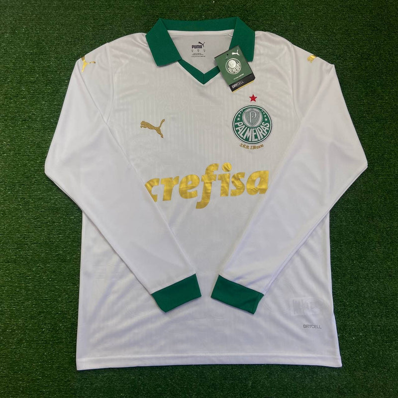 Camisa Palmeiras AWAY II 24/25 Manga longa - BRANCA- Torcedor Masculino