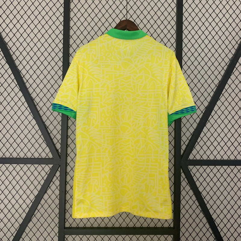 CAMISA LANÇAMENTO DA SELEÇÃO BRASILEIRA 2024 AMARELO