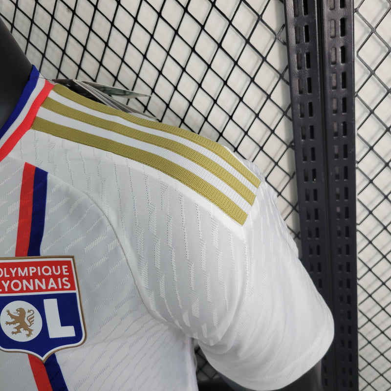 CAMISA VERSÃO PLAYER DO LYON 22/23 BRANCO E DOURADO